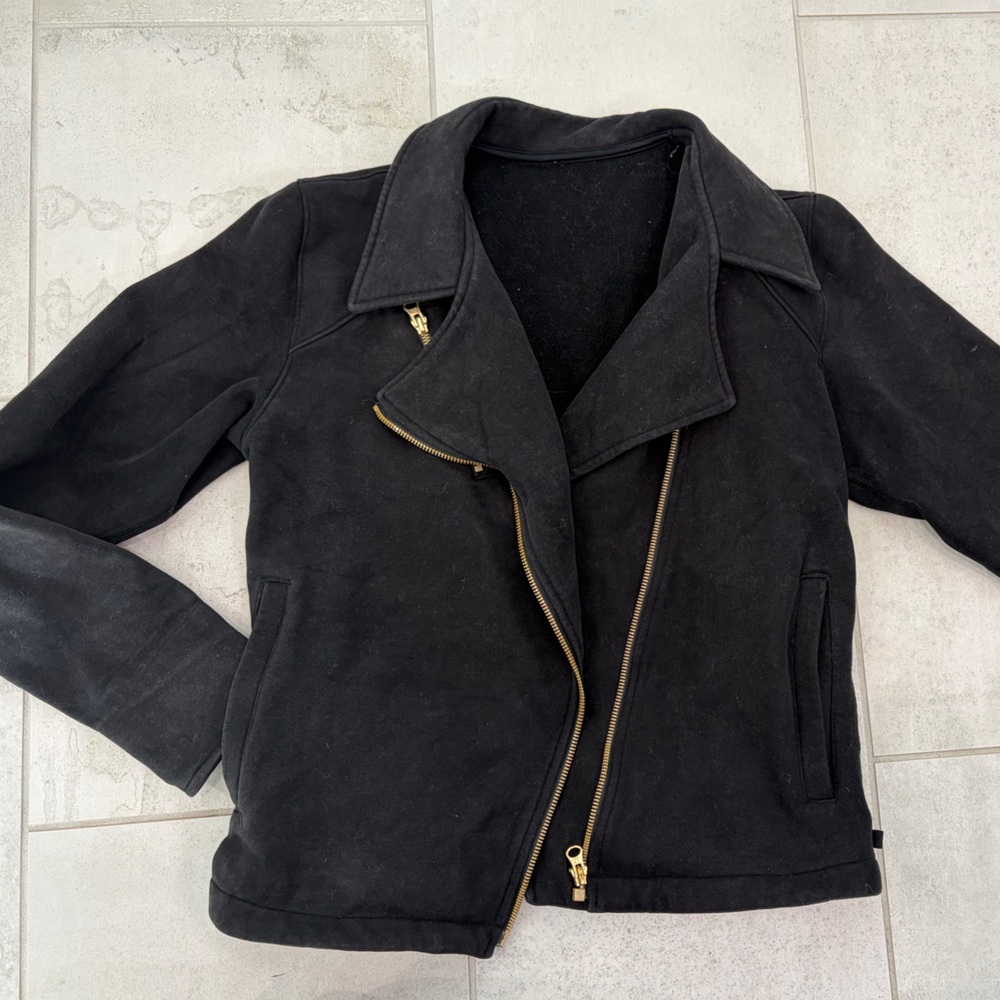 Lululemon black Women's moto jacket sweatshirt small medium